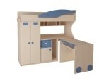 Набор мебели МДК 4.4.2 + Стол выкатной (синий, лев.) 