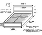 Кровать двойная (1600 ПМ) (К-2)с подъемным механизмом